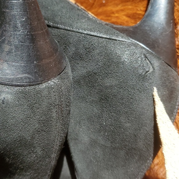 Cole Haan Boots Knee Length Pointed Toe Black Suede - Picture 8 of 10